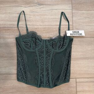 Urban Outfitters Forest Green Lace Bustier